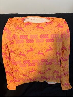 Terry Women's Long-Sleeve Orange & Pink Patterned Jersey